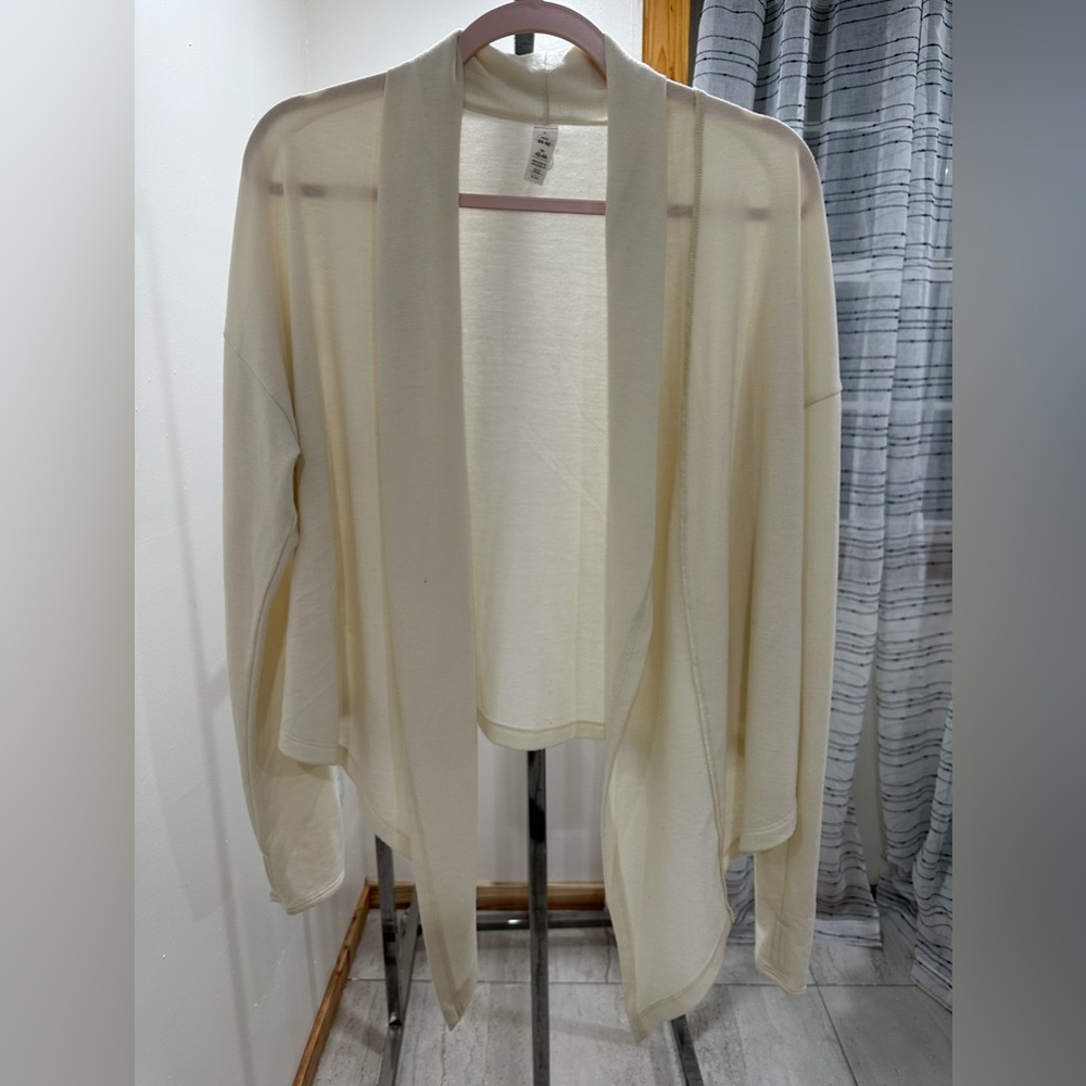 Elegant Cream Open-Front Sweater